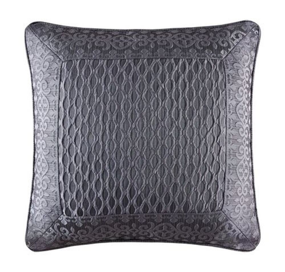 J. Queen New York Bohemia Large Throw Pillow Graphite Gray Square Bedroom Accent